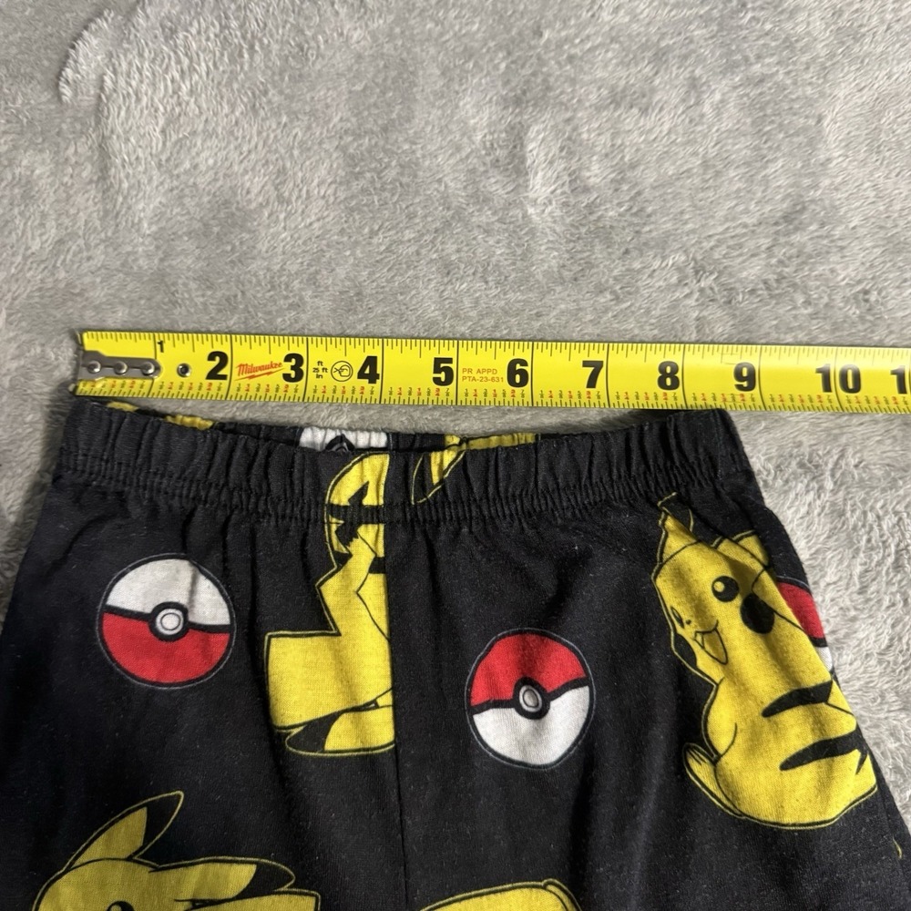 Pokemon Pajamas Set Pikachu Pants T Shirt Shorts Boy Girl 4/5 Black Yellow - Picture 14 of 15